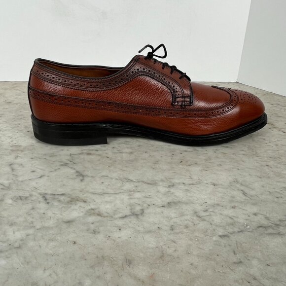 Men's Knapp Shoes Wing Tip Oxford size 12 Cognac - Picture 10 of 11